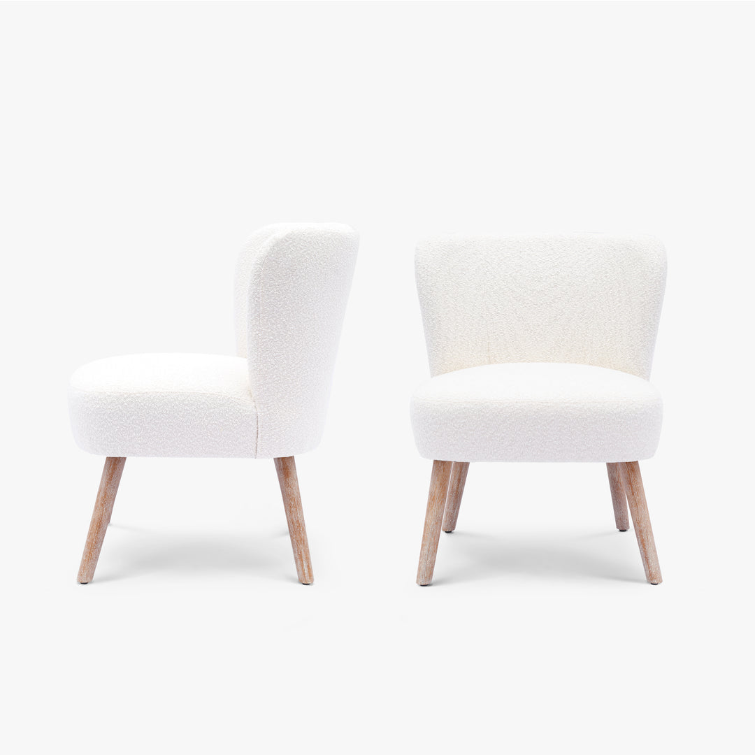 Genevieve 25" Wide Upholstered Boucle Accent Chairs Set of Two