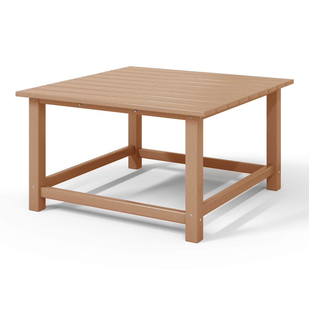 Malibu Low Outdoor HDPE Square Patio Coffee Table