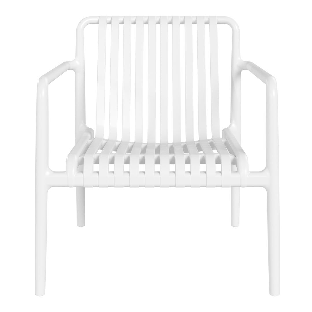 Playa Outdoor Modern Stackable Plastic Patio Club Armchairs (Set of 2)