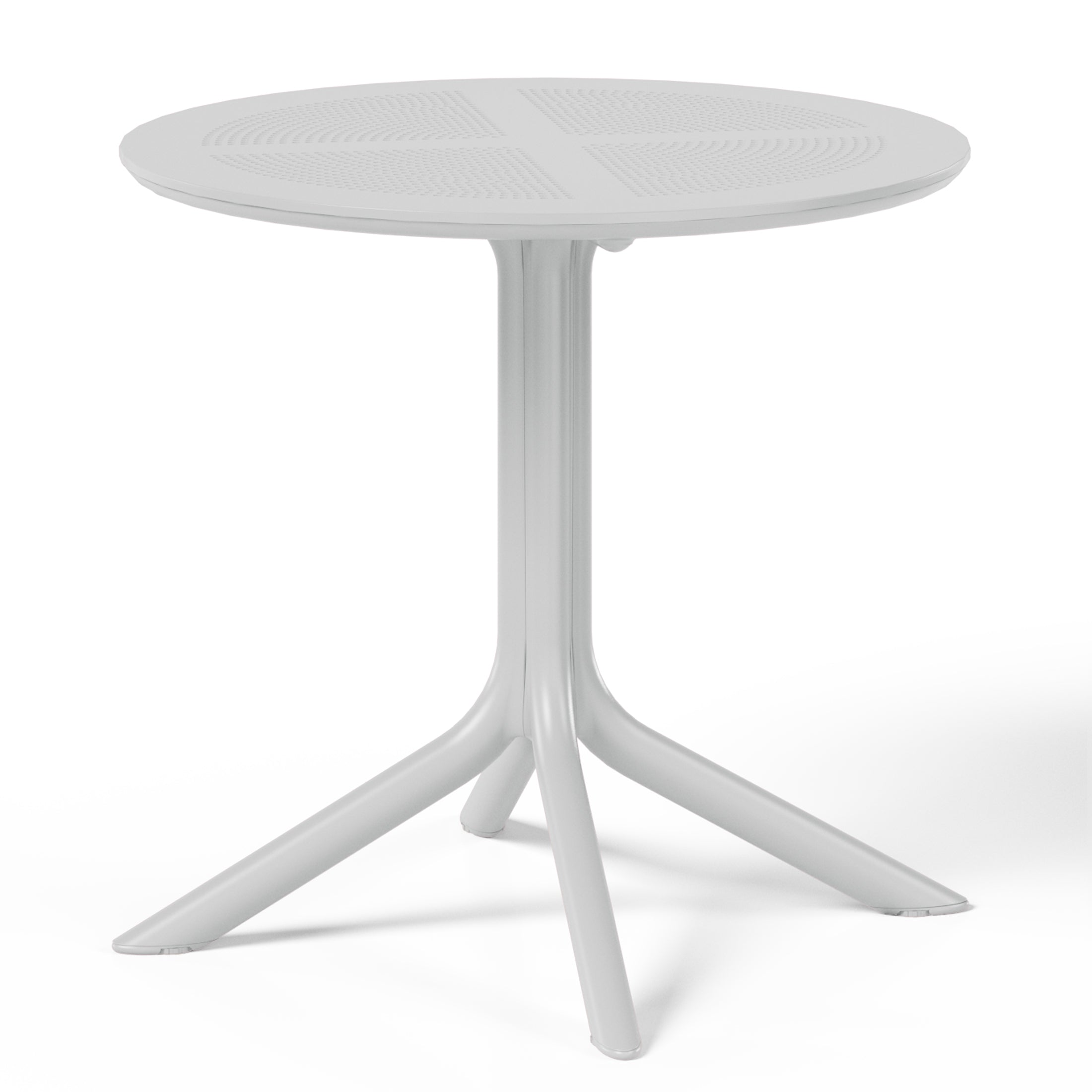 Playa 5-Piece Modern Patio Round Dining Table Set with Stackable Patio Dining Chairs