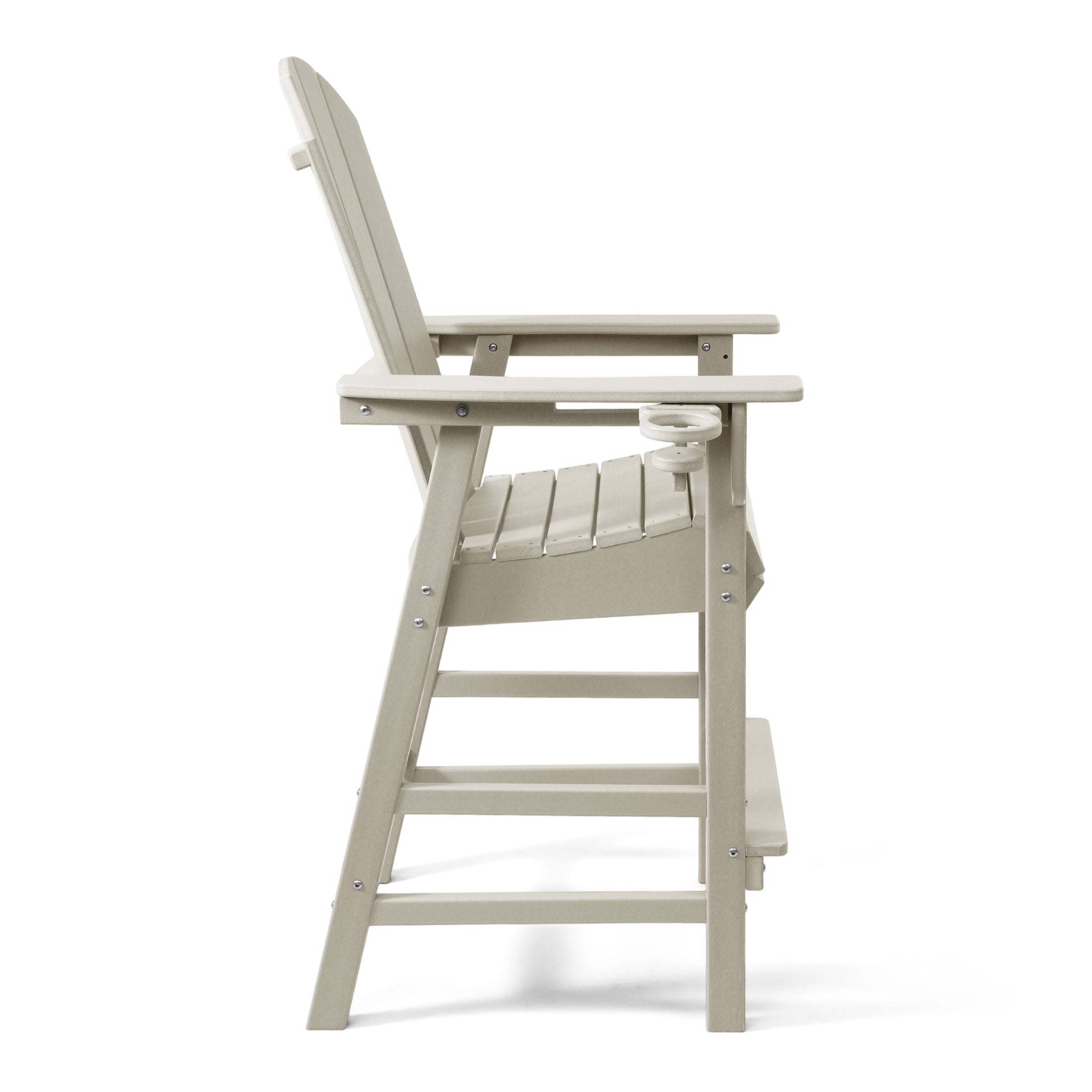 Malibu Outdoor HDPE Tall Adirondack Bar Height Chair With Cup Holder