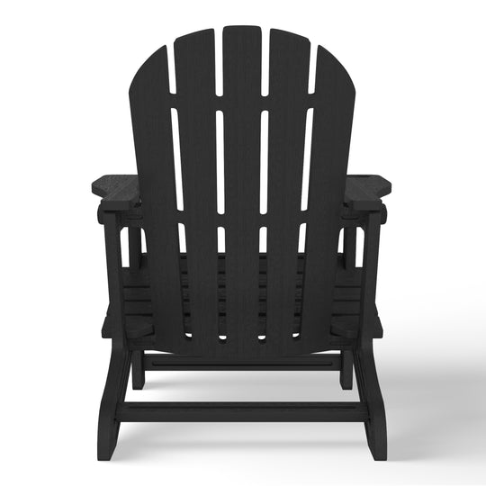 Azura 3-Piece HDPE Plastic Adirondack Patio Chairs With 18" Square Side Table Set