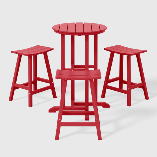 Malibu Outdoor Patio Counter Height Bar Stools Bistro Bar Table 4-Piece Set