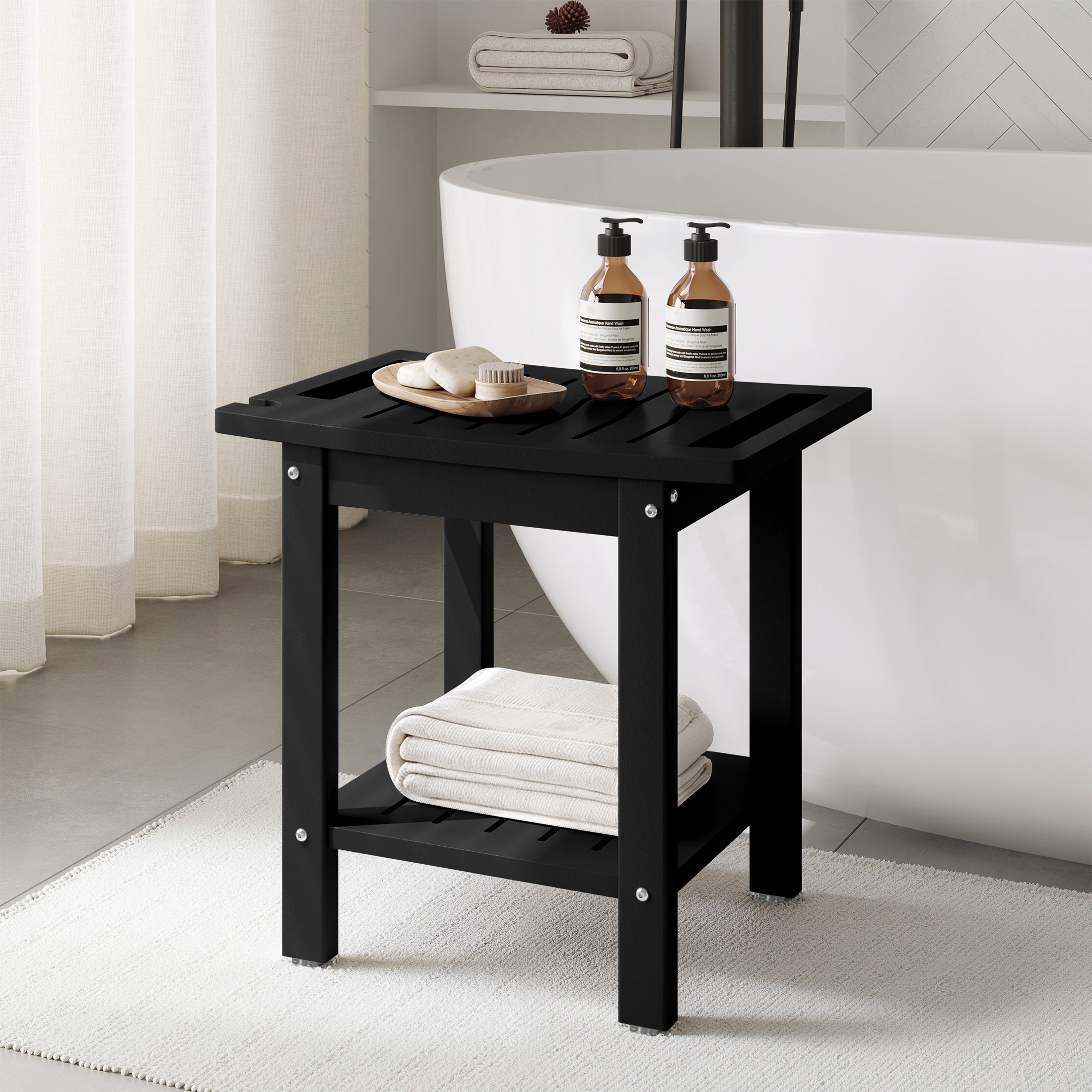 Sage HDPE Poly Plastic Waterproof Bathroom Shower Bench