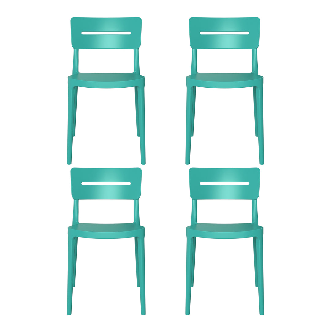 Playa Outdoor Modern Stackable Plastic Patio Dining Chairs (Set of 4)