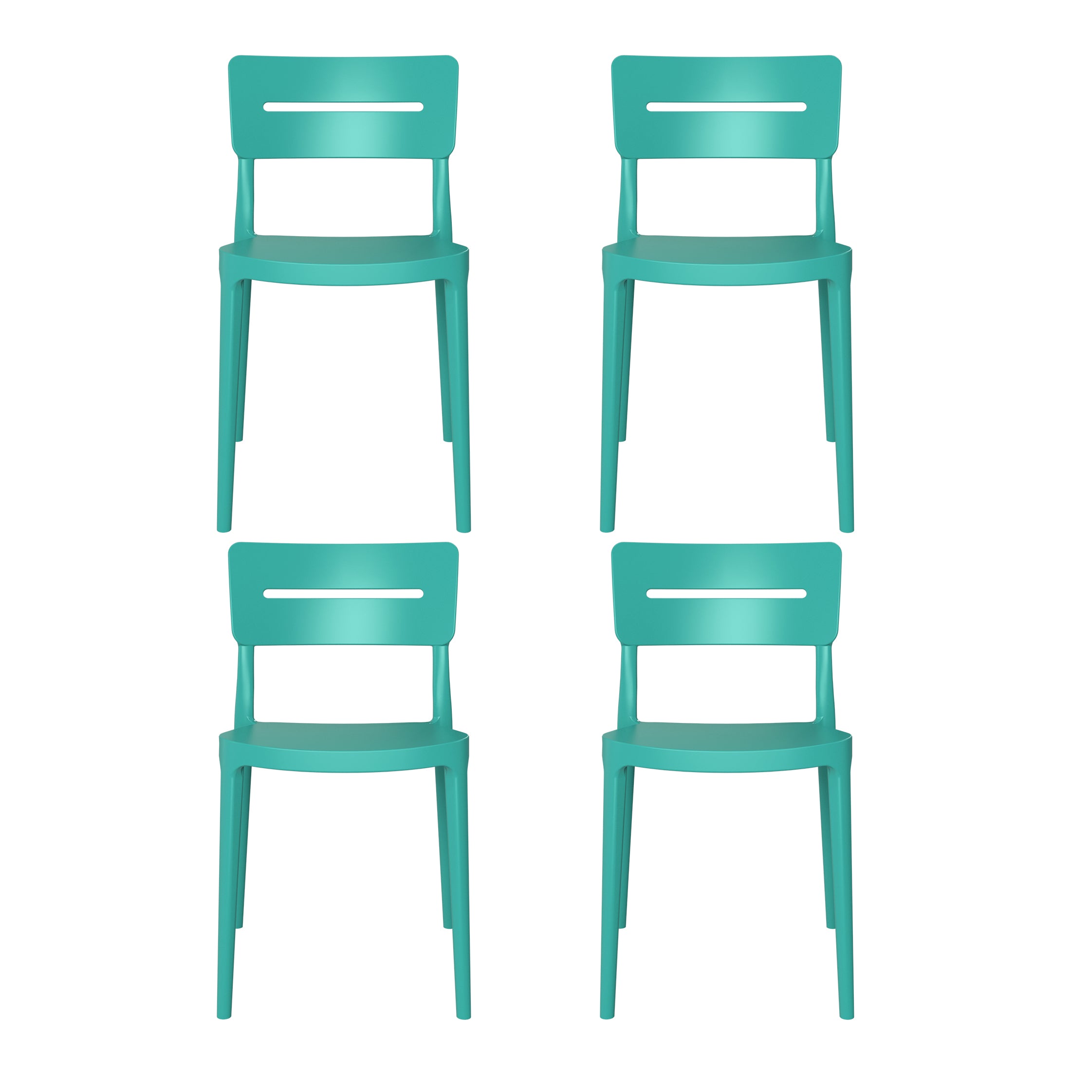 Playa Outdoor Modern Stackable Plastic Patio Dining Chairs (Set of 4)