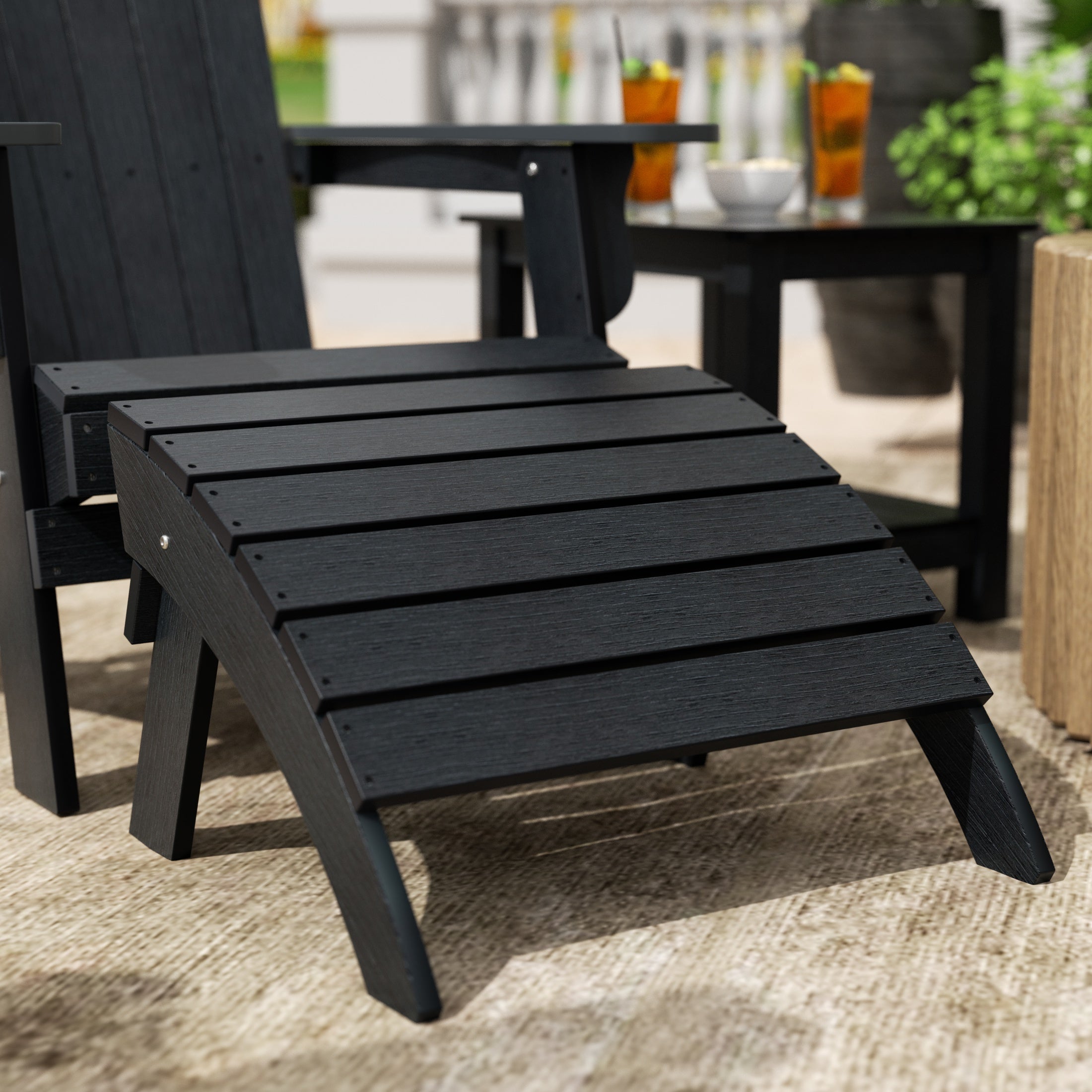 Tuscany Outdoor Patio All-weather Modern Folding Ottoman