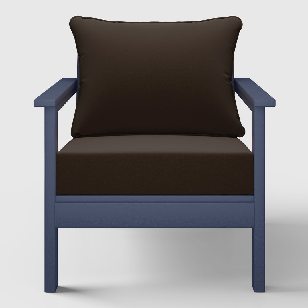 Avalon Outdoor Modern HDPE Patio Club Chairs with Deep Seat Cushions (Set of 2)