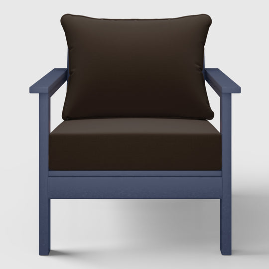 Avalon Outdoor Modern HDPE Patio Club Chairs with Deep Seat Cushions (Set of 2)