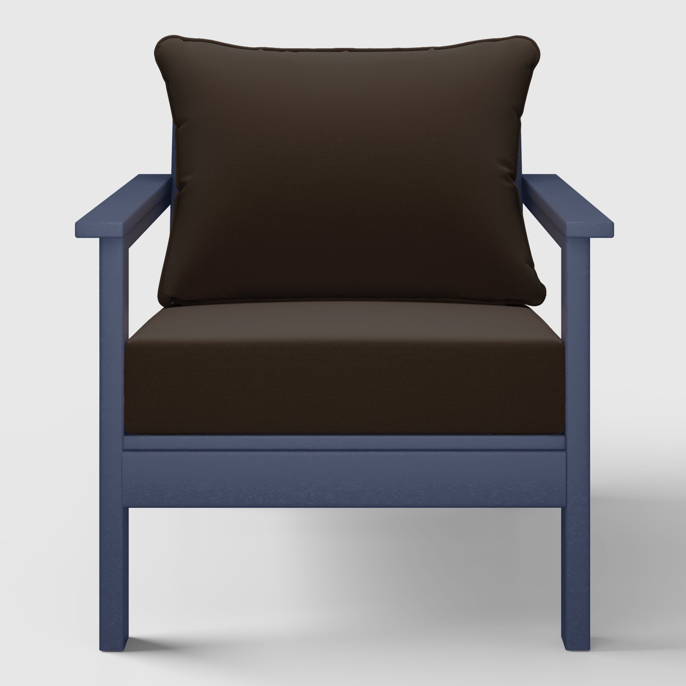 Avalon Outdoor Modern HDPE Patio Club Chairs with Deep Seat Cushions (Set of 2)