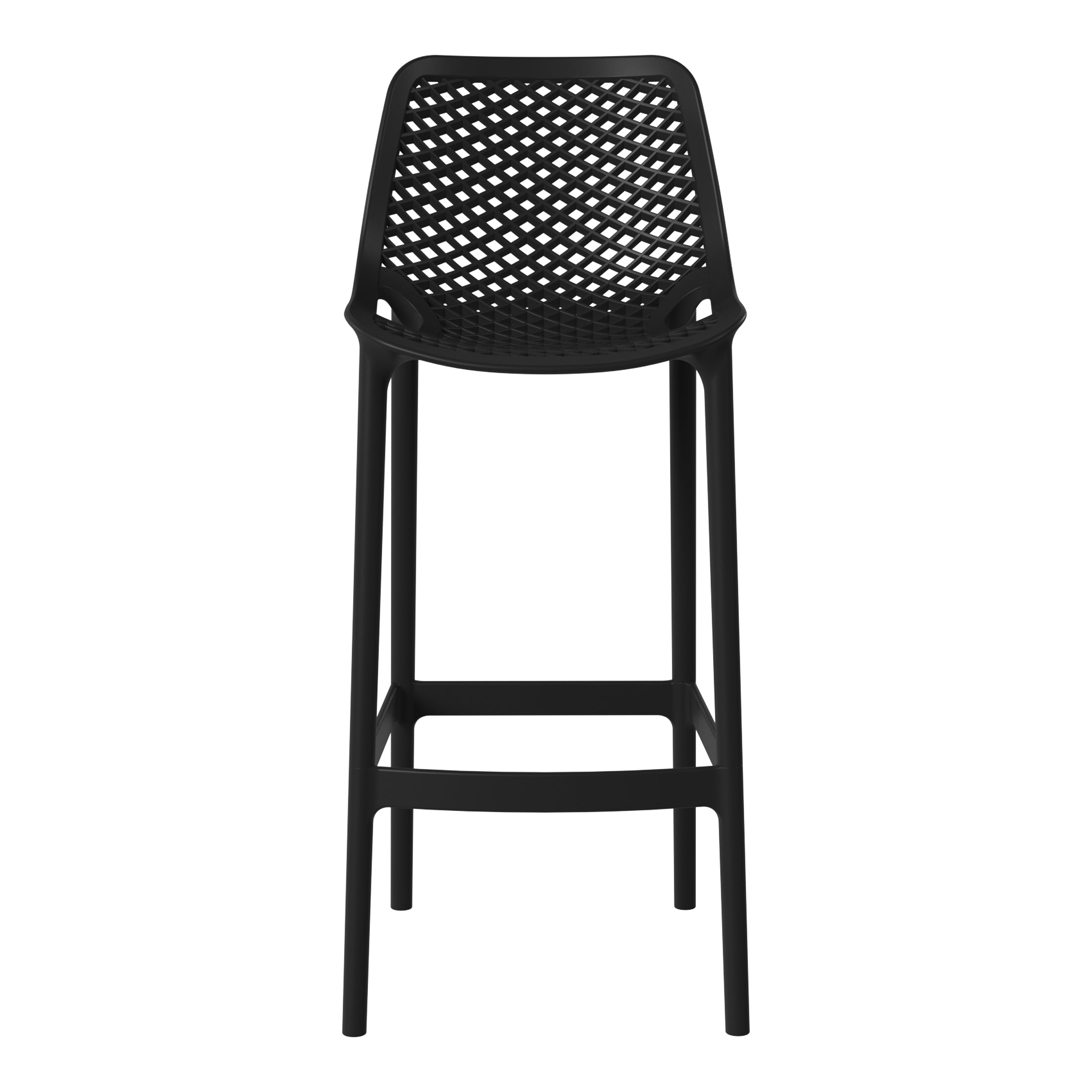 Playa 41.75" Outdoor Modern Polypropylene Plastic Patio Bar Height Stools (Set of 2)