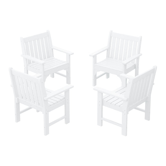 Malibu Outdoor Patio HDPE Adirondack Dining Arm Chairs (Set of 4)