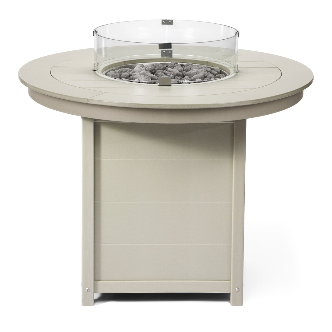 Helios 47" Modern Outdoor Patio Propane Round Counter Height Fire Pit Table