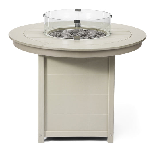 Helios 47" Modern Outdoor Patio Propane Round Counter Height Fire Pit Table
