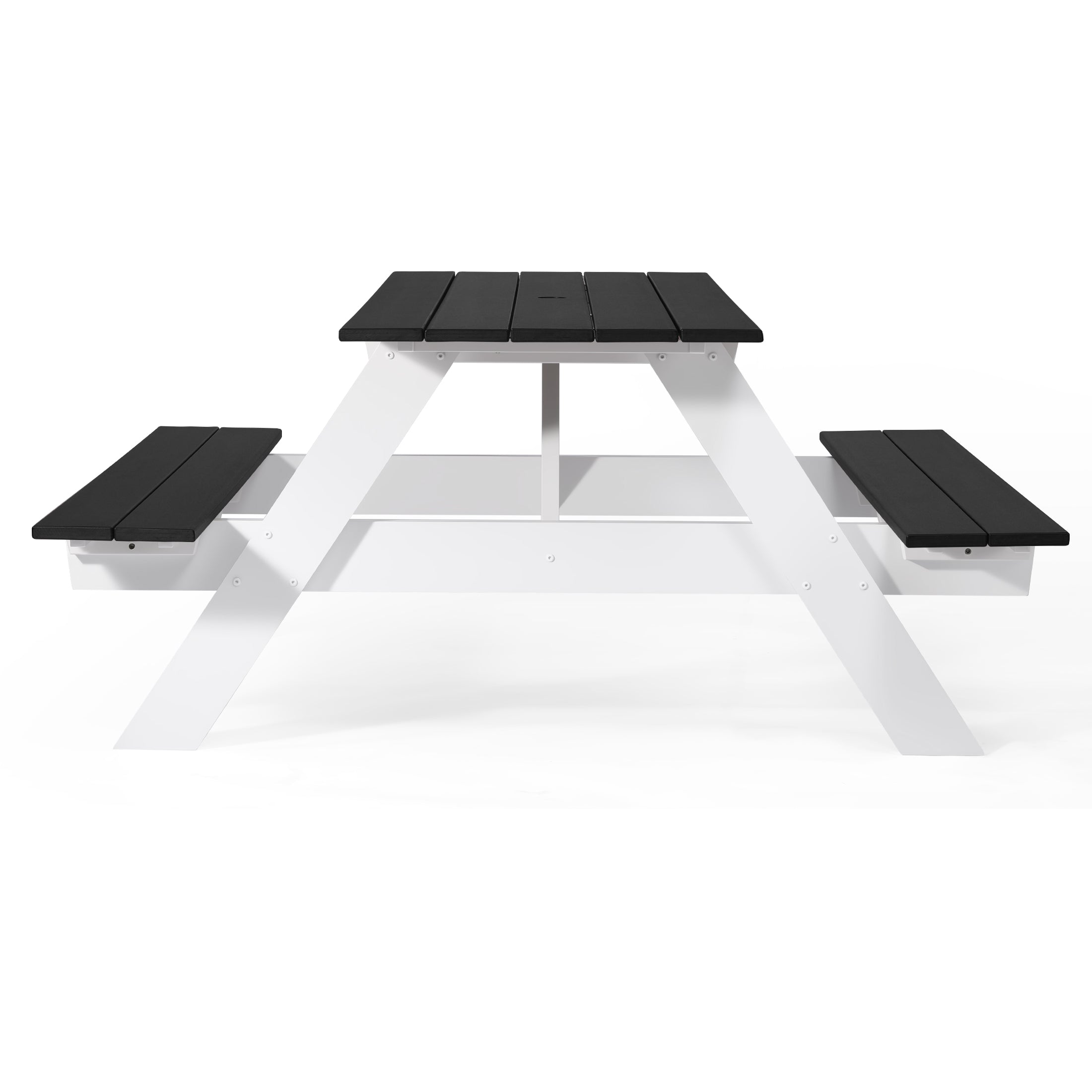 Greenville Outdoor 70" HDPE Plastic Picnic Table Bench With Umbrella Hole