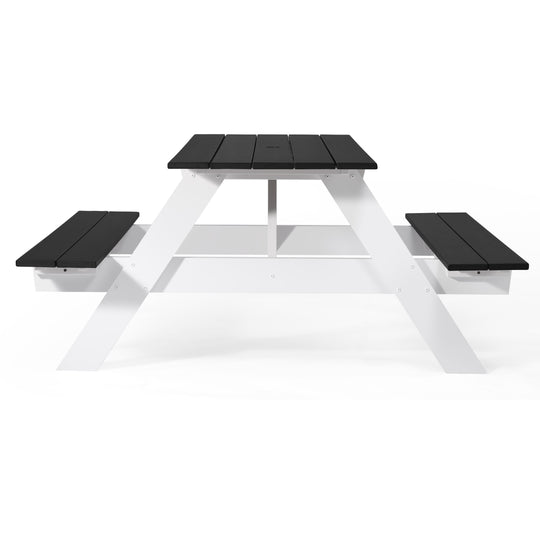 Greenville Outdoor 70" HDPE Plastic Picnic Table Bench With Umbrella Hole