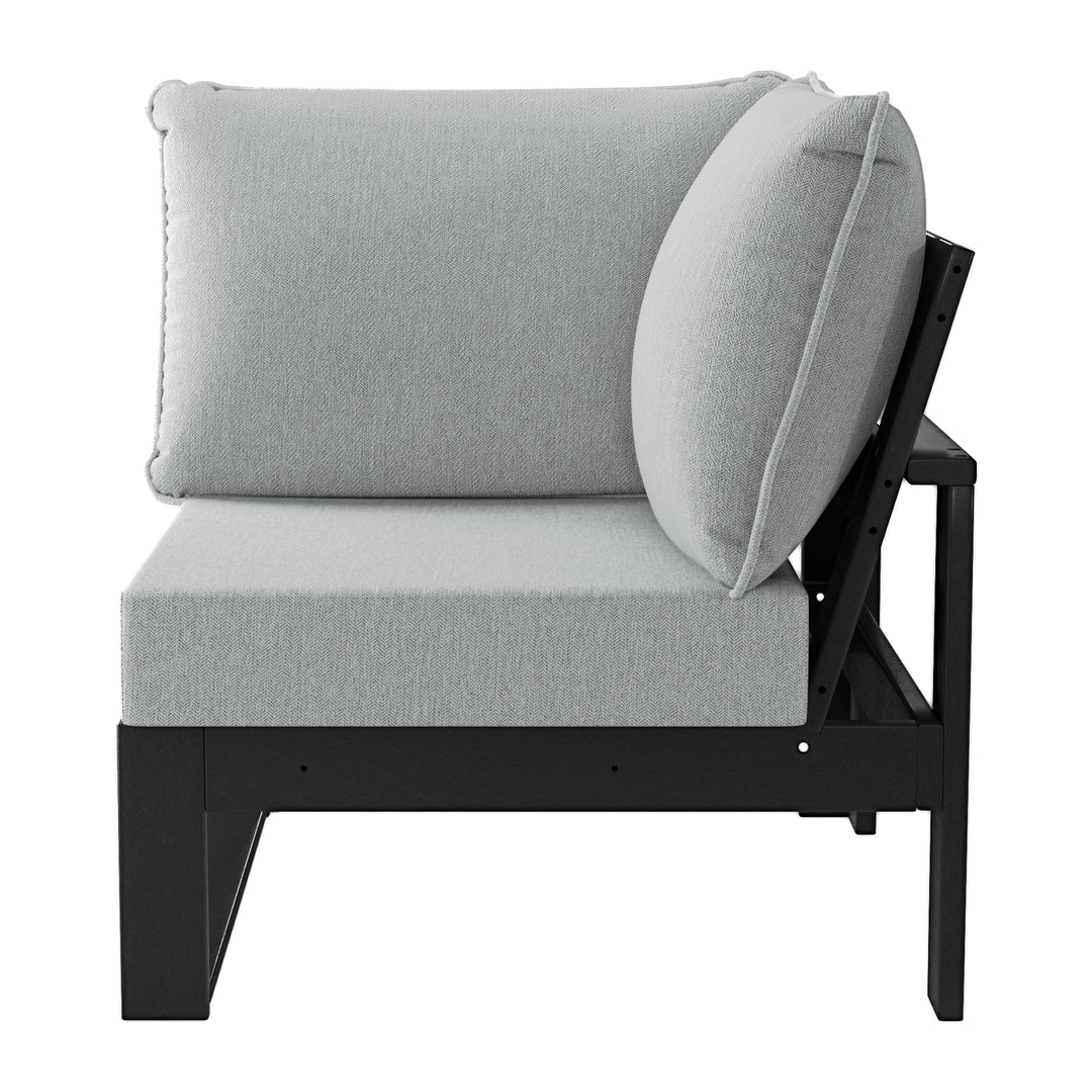 Outdoor HDPE Sectional Corner Sofa Seat with Water-Proof Cushions