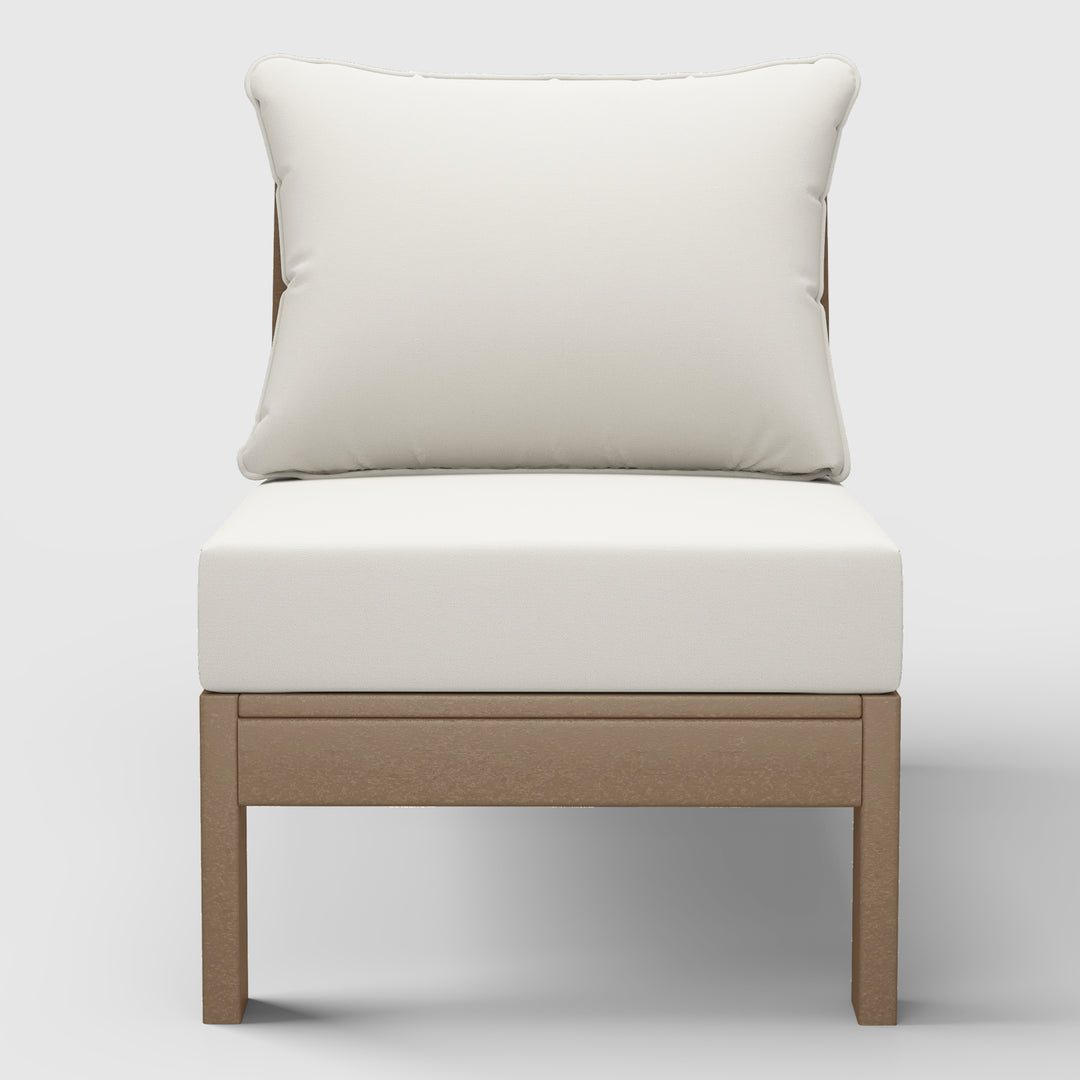 Avalon Outdoor HDPE Deep Seating Modular Armless Patio Chair with Patio Cushions