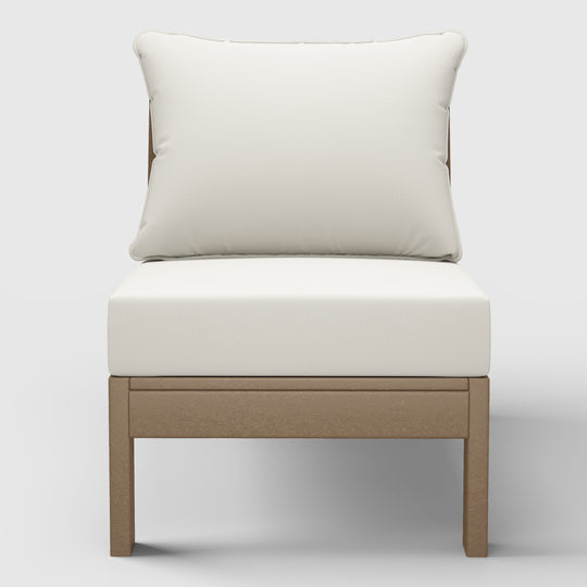 Avalon Outdoor HDPE Deep Seating Modular Armless Patio Chair with Patio Cushions