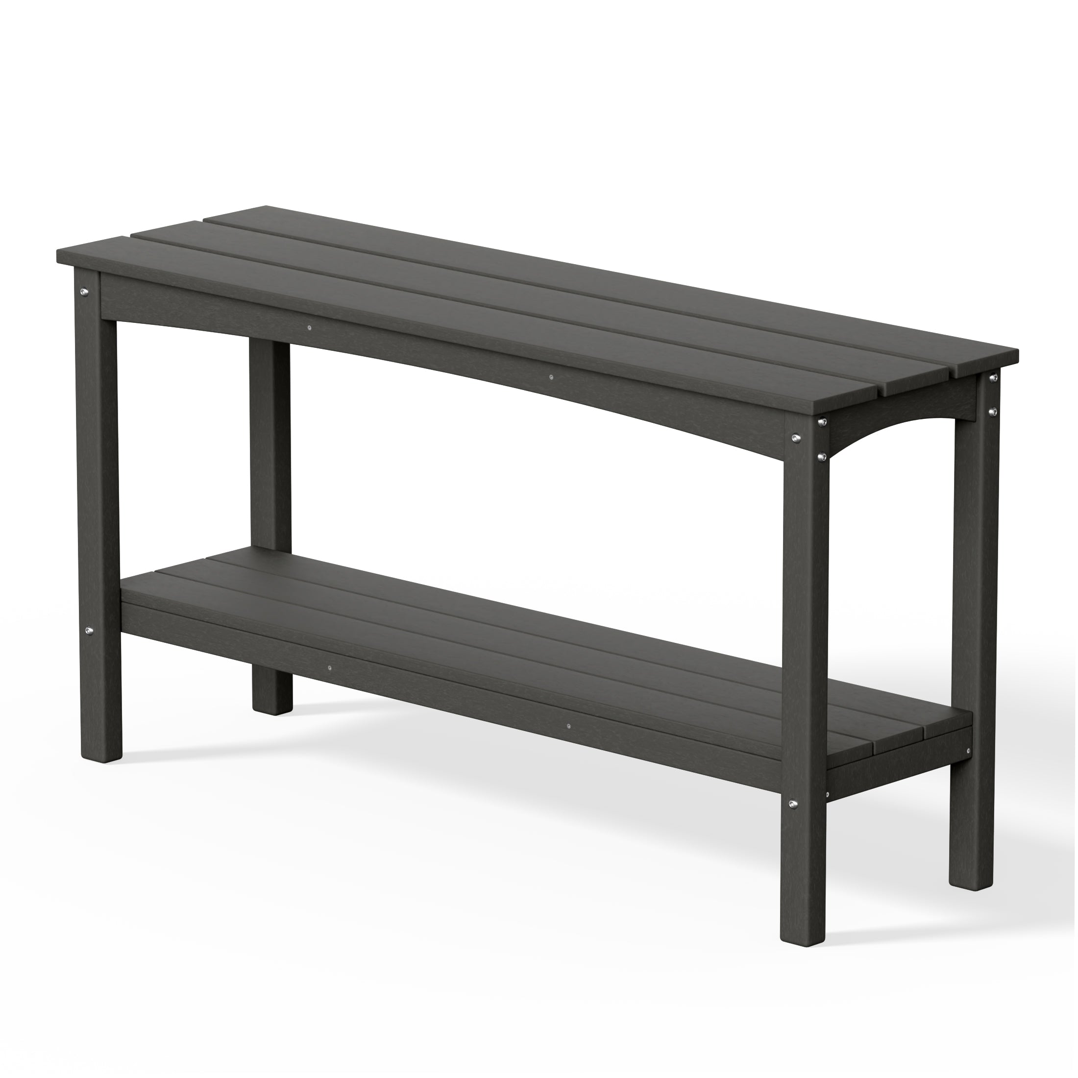 Malibu 55" Outdoor Patio HDPE Adirondack 2-Tier Shelf Console Table
