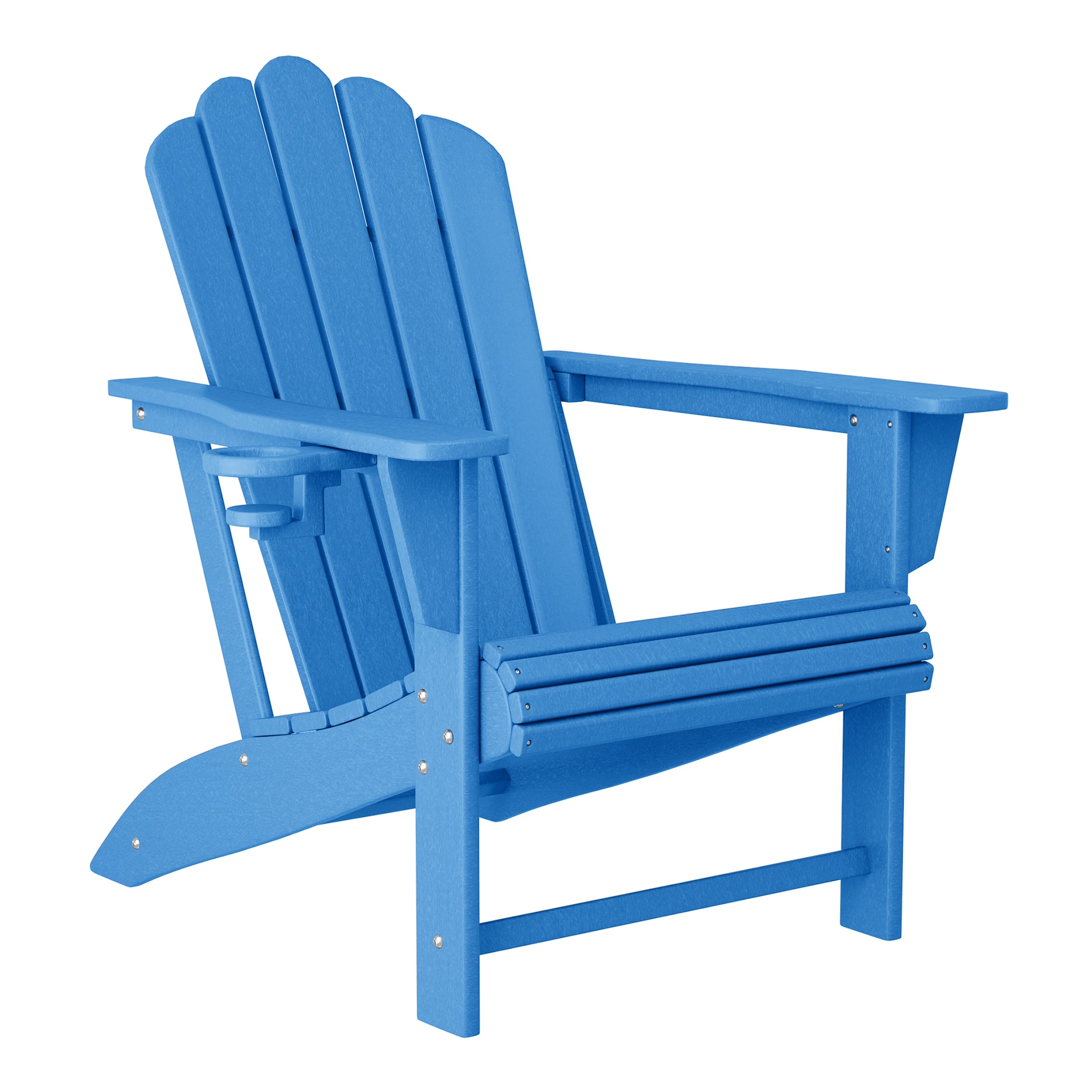 Highland Outdoor Patio HDPE Adirondack Chairs With Cup Holders (Set of 8)