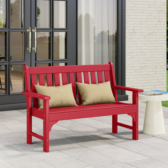 Malibu Outdoor 2-Person All-Weather HDPE Front Porch Garden Bench