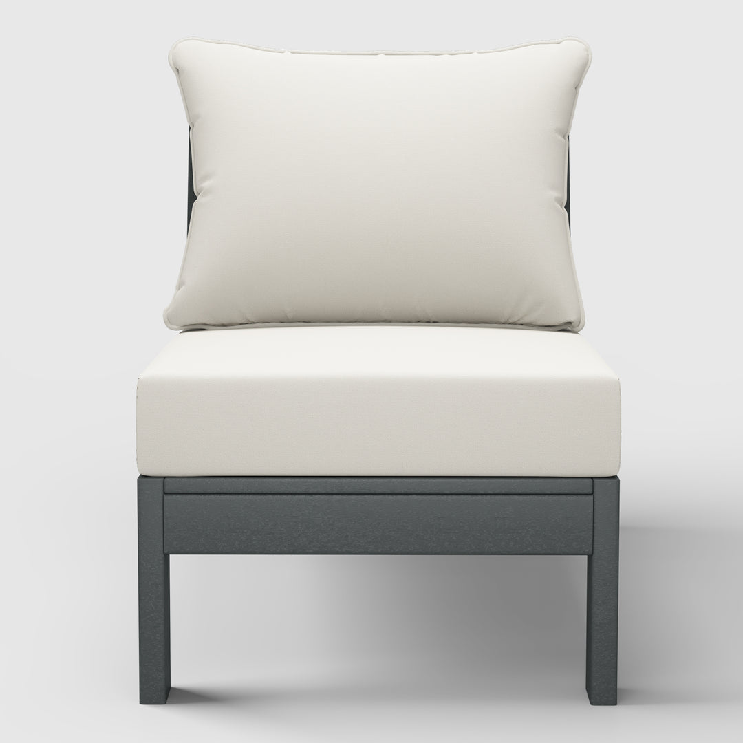 Avalon Outdoor HDPE Deep Seating Modular Armless Patio Chair with Patio Cushions