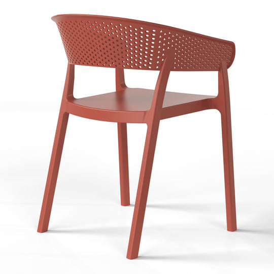 Playa Outdoor Modern Stackable Plastic Resin Patio Dining Armchair (Set of 2)