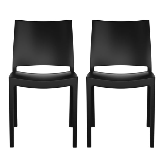 Playa Modern Polypropylene Stackable Plastic Patio Dining Chair (Set of 2)