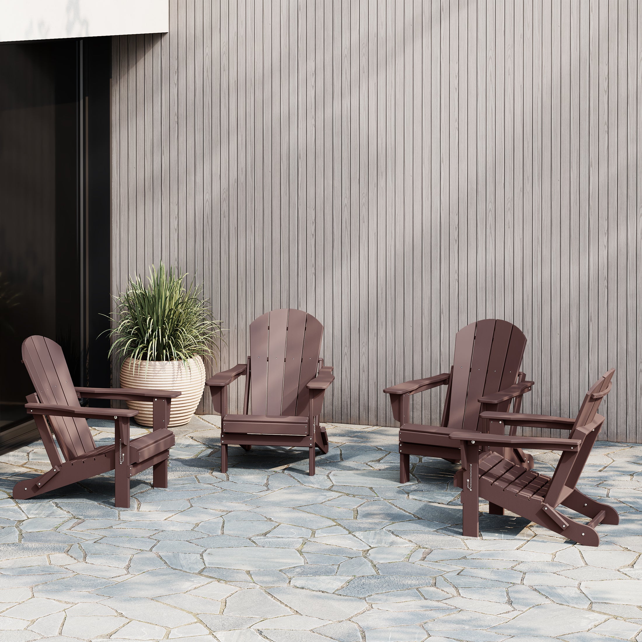 Malibu outdoor folding Poly Adirondack chair (Set of 4)