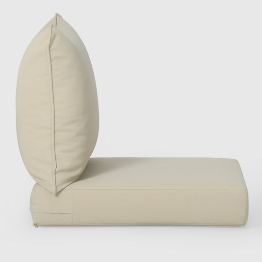 Solace Water Repellent Outdoor 2-Piece Deep Set Patio Seat Back Chair Cushions, 25" x 25"