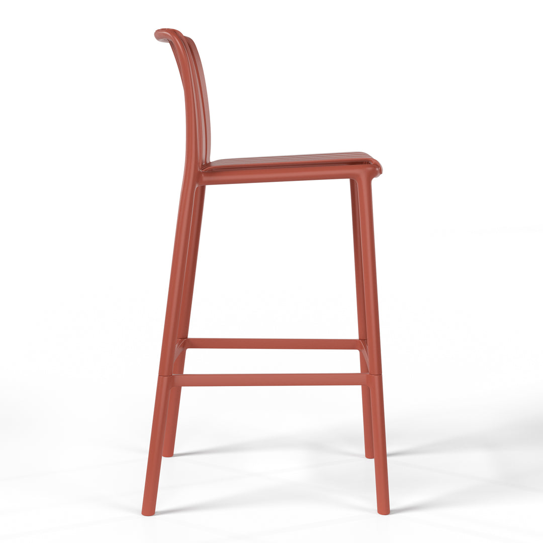 Playa 29.5" Outdoor Modern Polypropylene Plastic Patio Bar Height Stools (Set of 2)