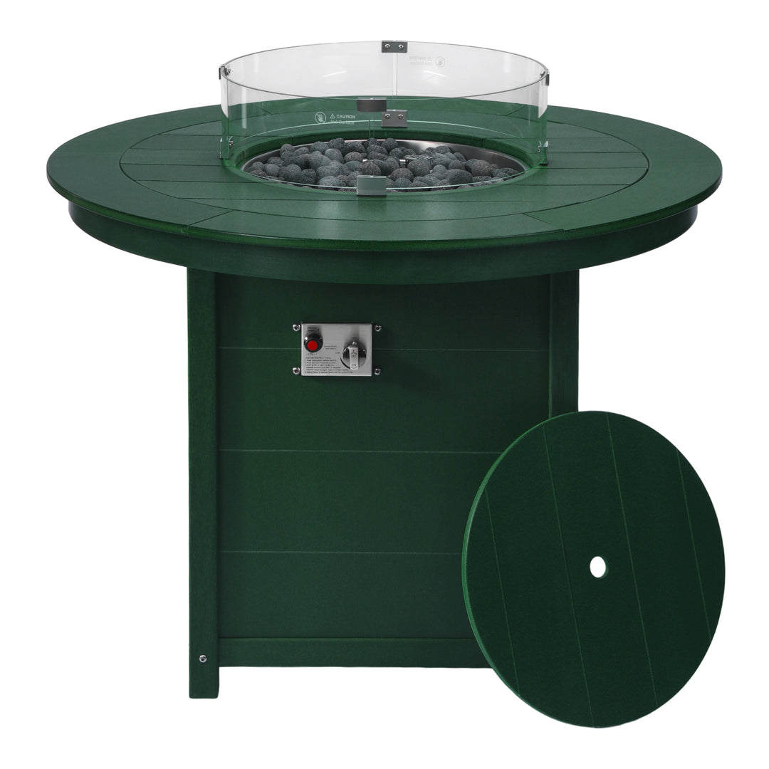 Helios 47" Modern Outdoor Patio Propane Round Counter Height Fire Pit Table