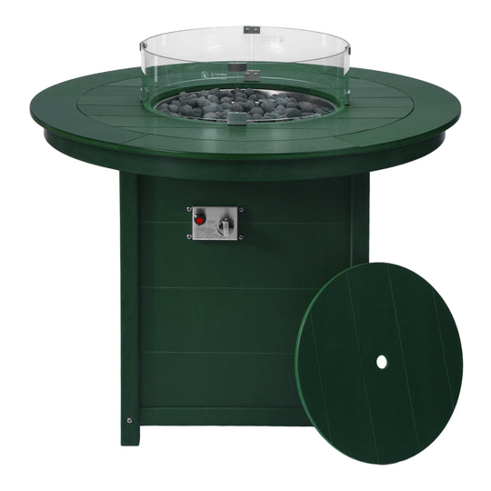 Helios 47" Modern Outdoor Patio Propane Round Counter Height Fire Pit Table