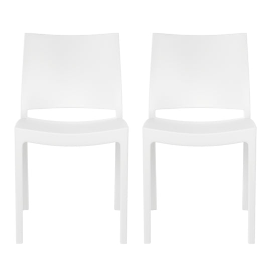 Playa Modern Polypropylene Stackable Plastic Patio Dining Chair (Set of 2)