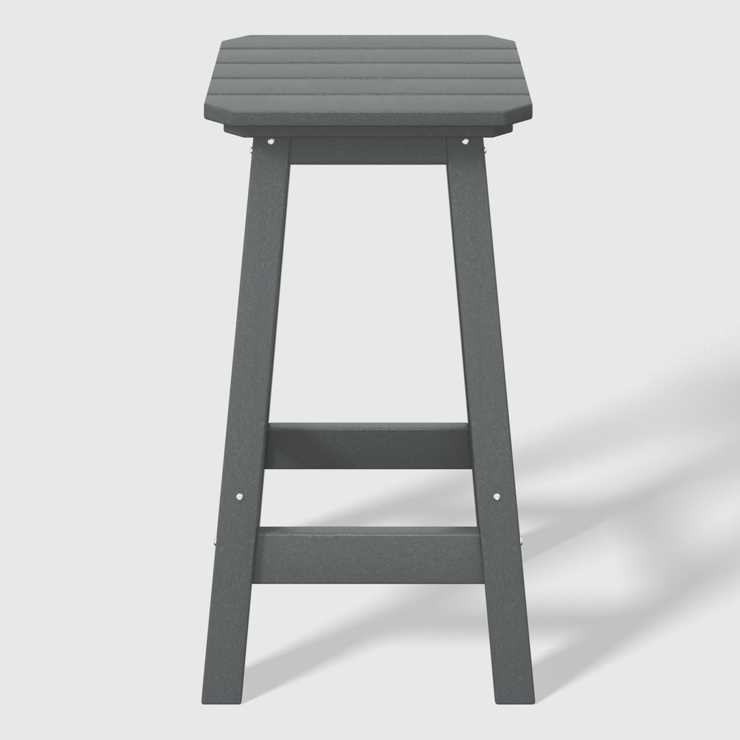 Malibu 24" HDPE Outdoor Patio Square Counter Height Bar Stool