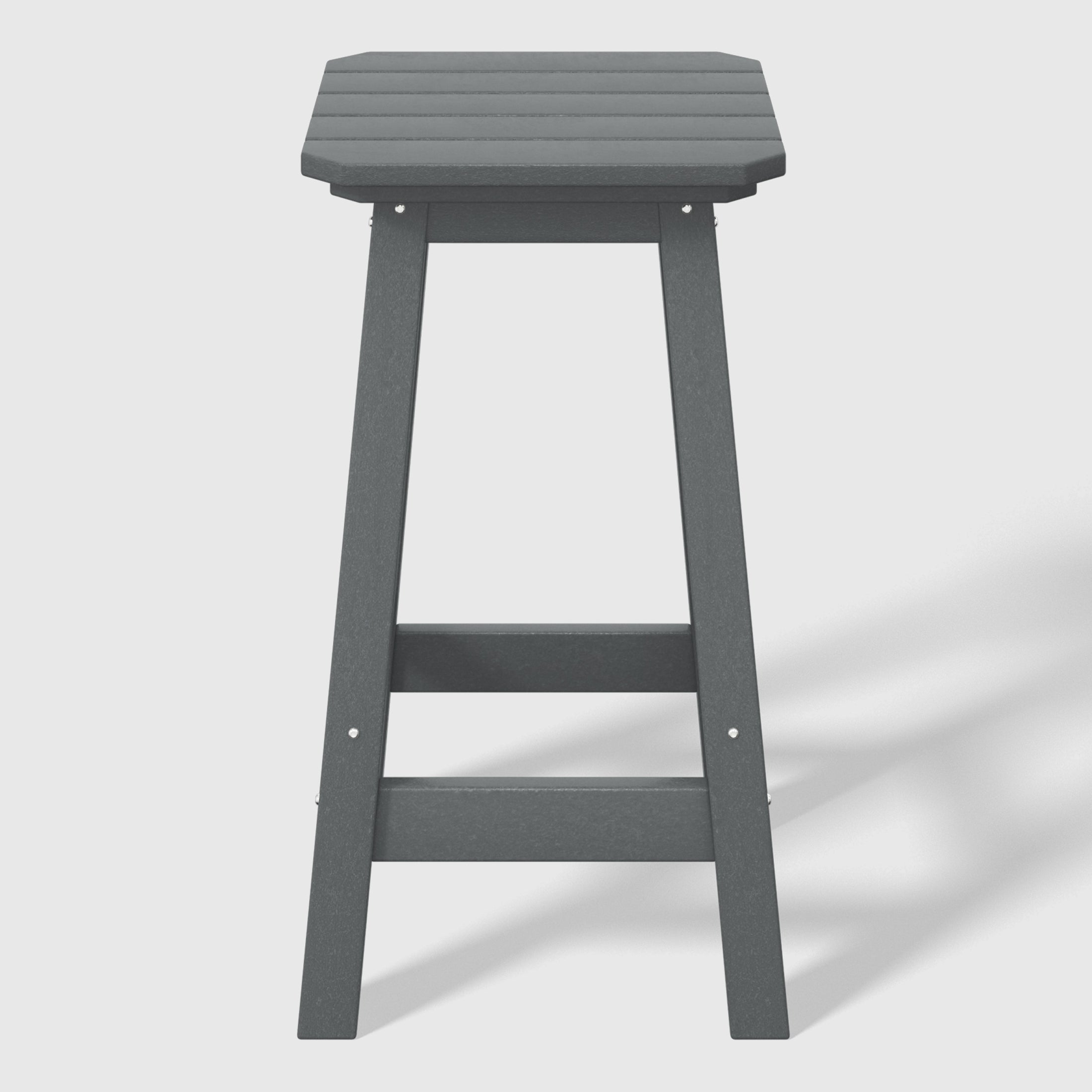 Malibu 24" HDPE Outdoor Patio Counter High Backless Square Bar Stool