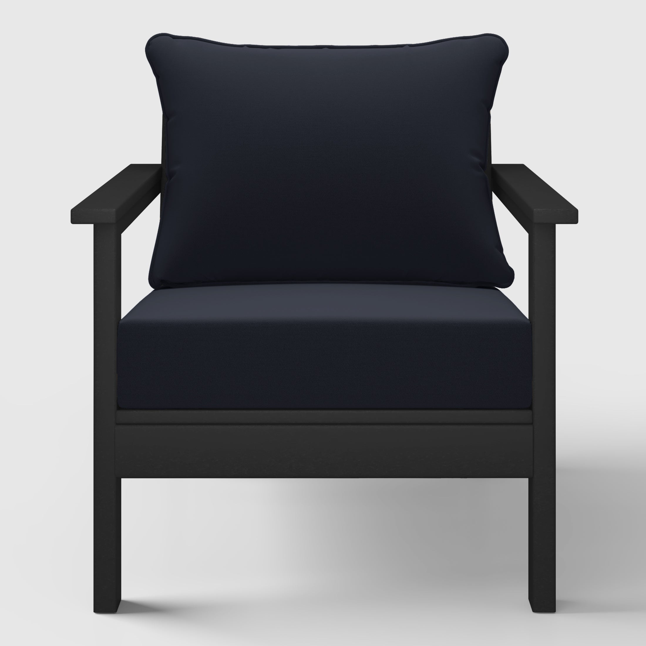 Avalon Outdoor Modern HDPE Patio Club Chairs with Deep Seat Cushions (Set of 2)