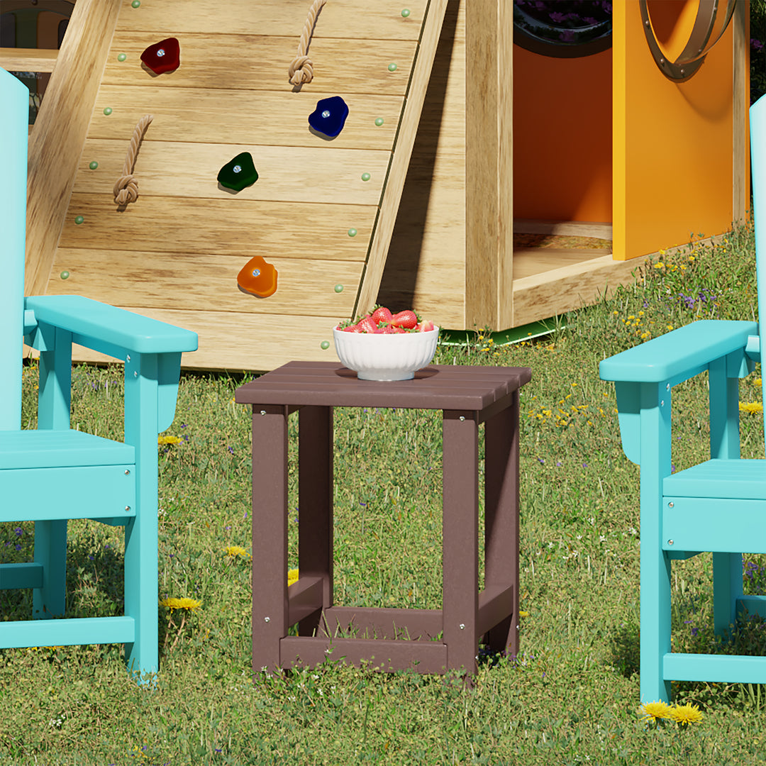Malibu Kids Outdoor Patio Furniture HDPE Adirondack Square Side Table