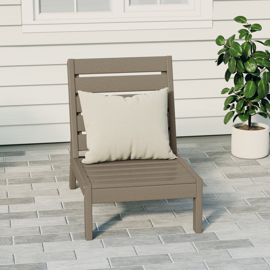 Avalon Outdoor HDPE Deep Seating Modular Armless Patio Chair