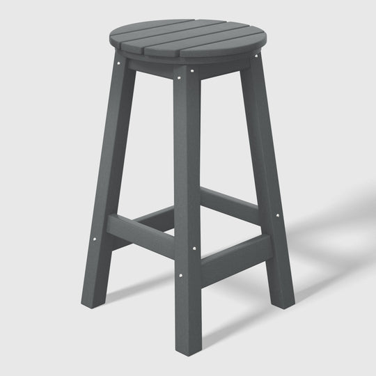 Malibu 24" HDPE Outdoor Patio Round Counter Height Bar Stool