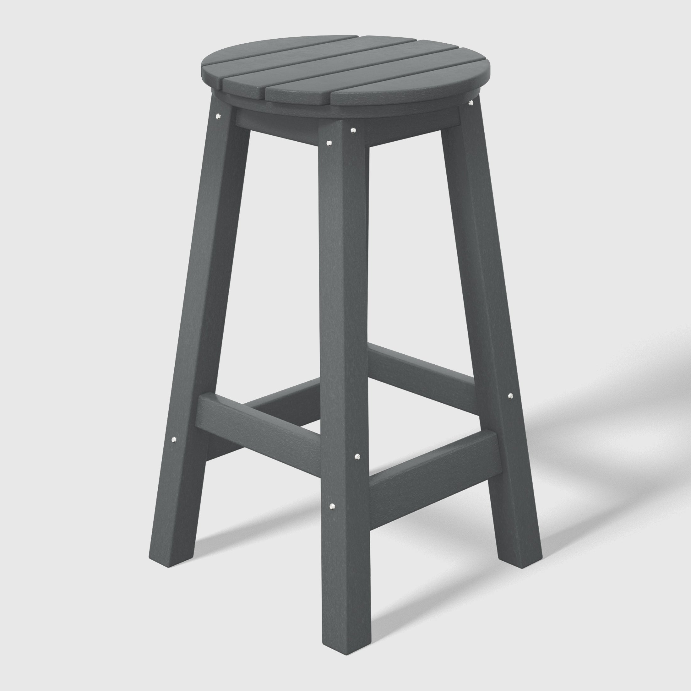 Malibu 24" HDPE Outdoor Patio Round Counter Height Bar Stool Set of 2