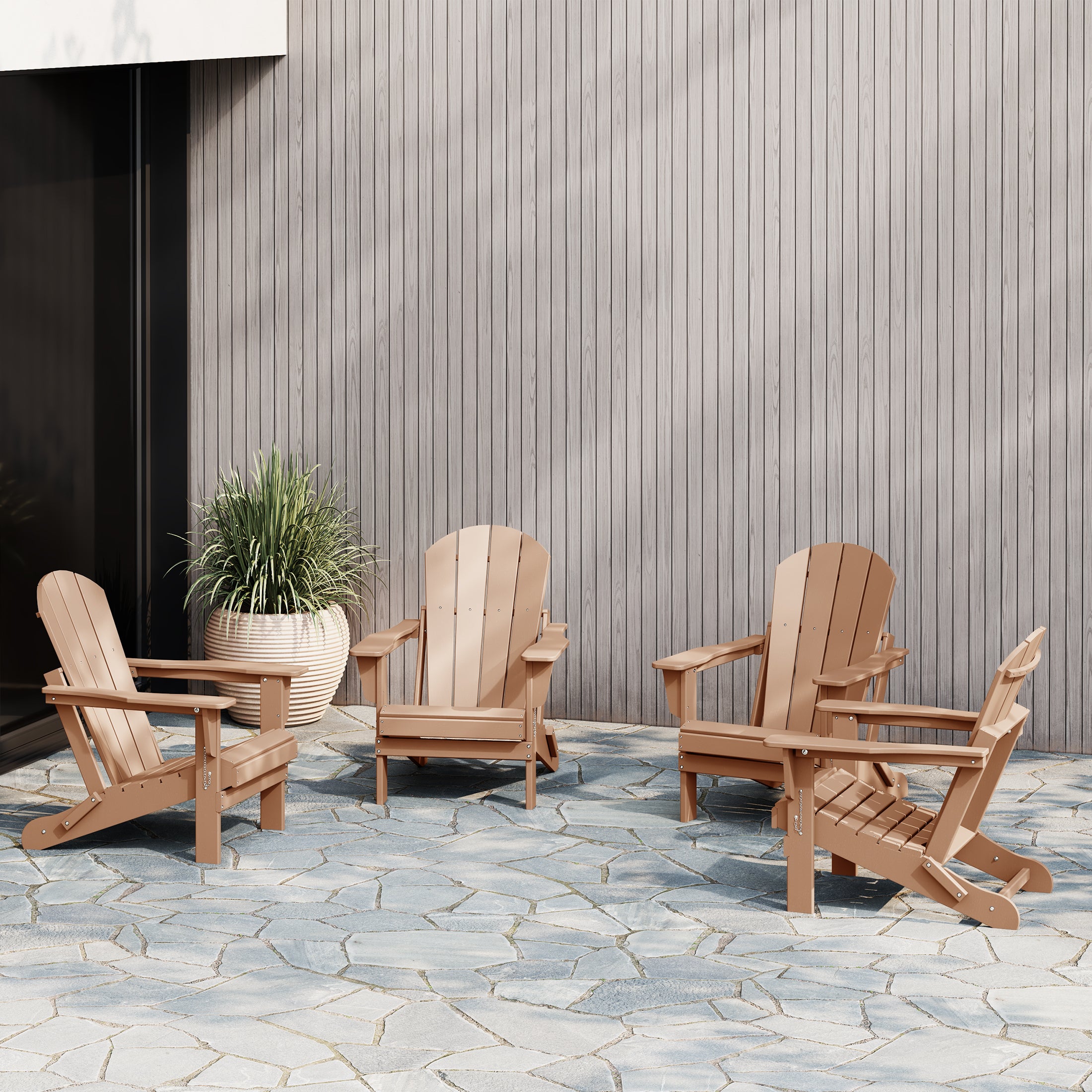 Malibu outdoor folding Poly Adirondack chair (Set of 4)