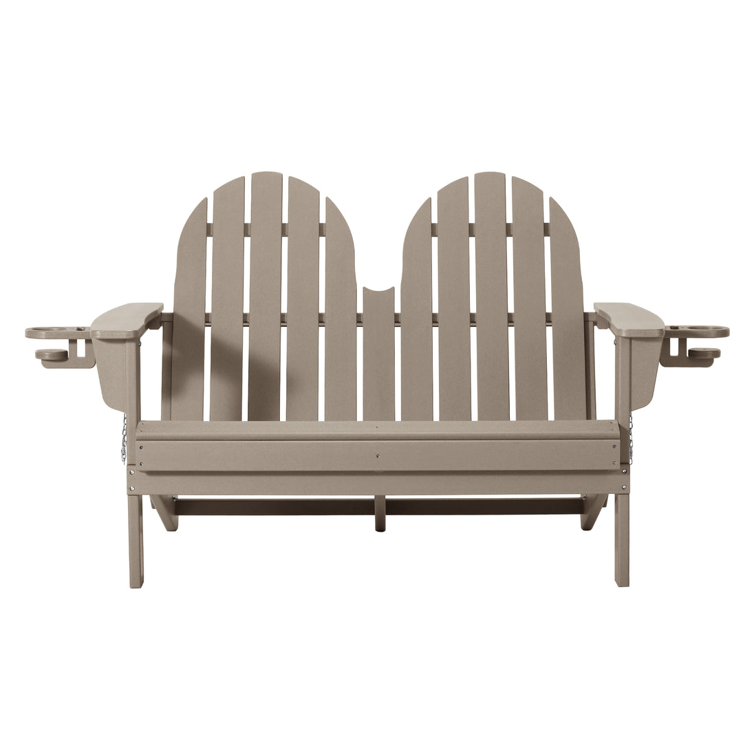 St. Augustine Outdoor Patio 49" HDPE Folding Adirondack Garden Bench
