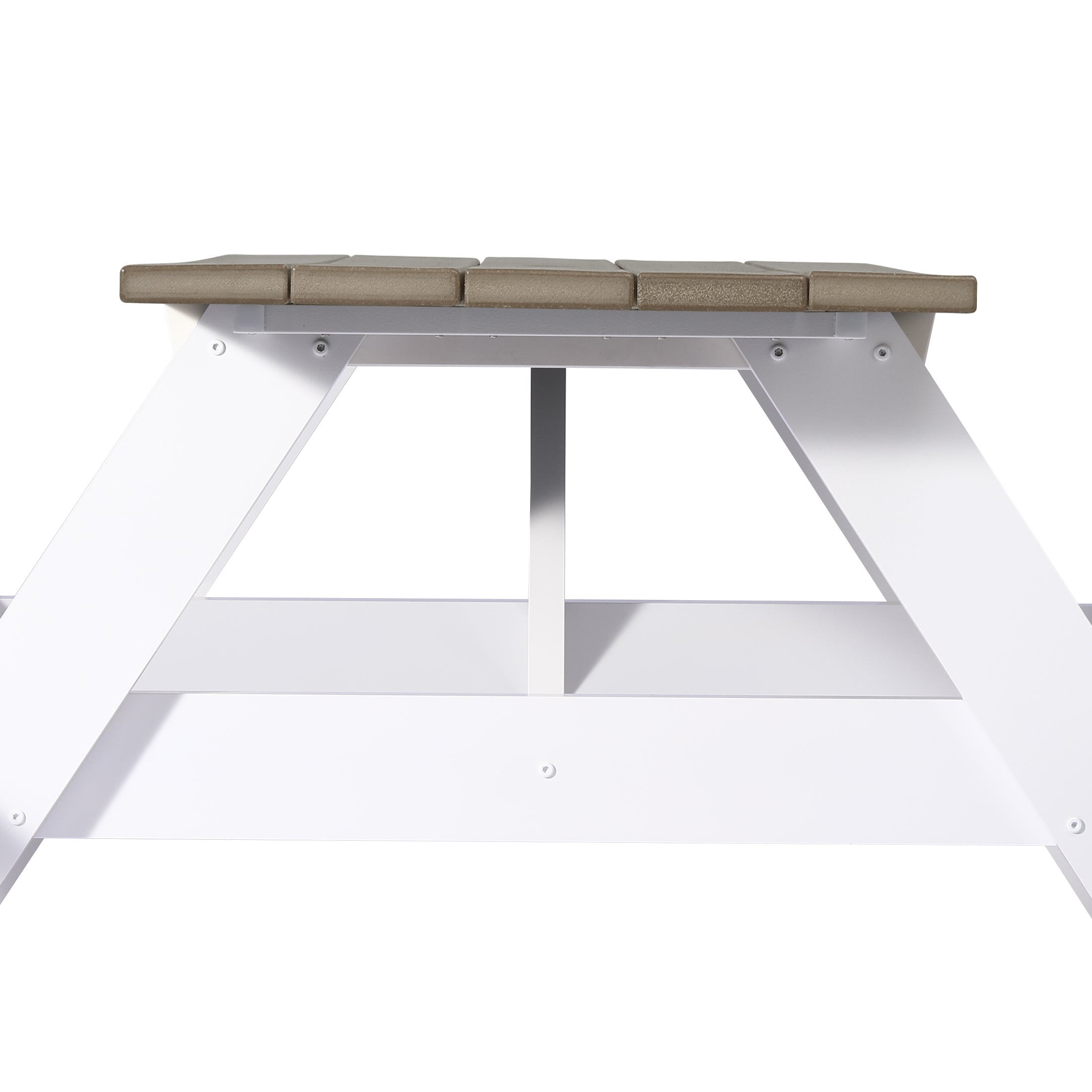 Greenville Outdoor 70" HDPE Plastic Picnic Table Bench With Umbrella Hole