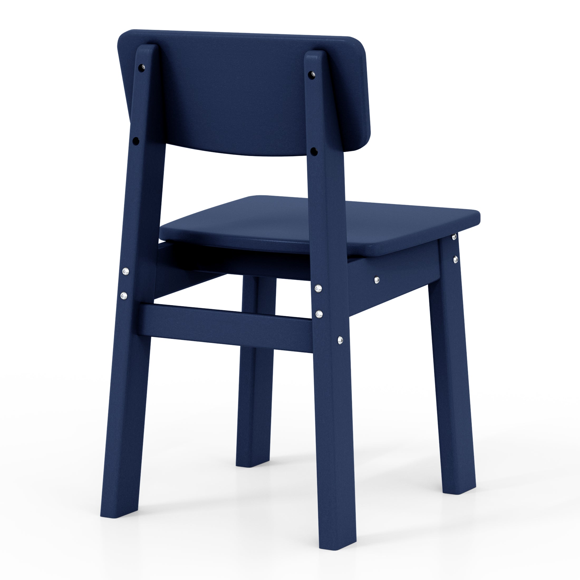 Tiny Terraces Outdoor HDPE Kids Modern Plastic Toddler Dining Chairs (Set of Two)