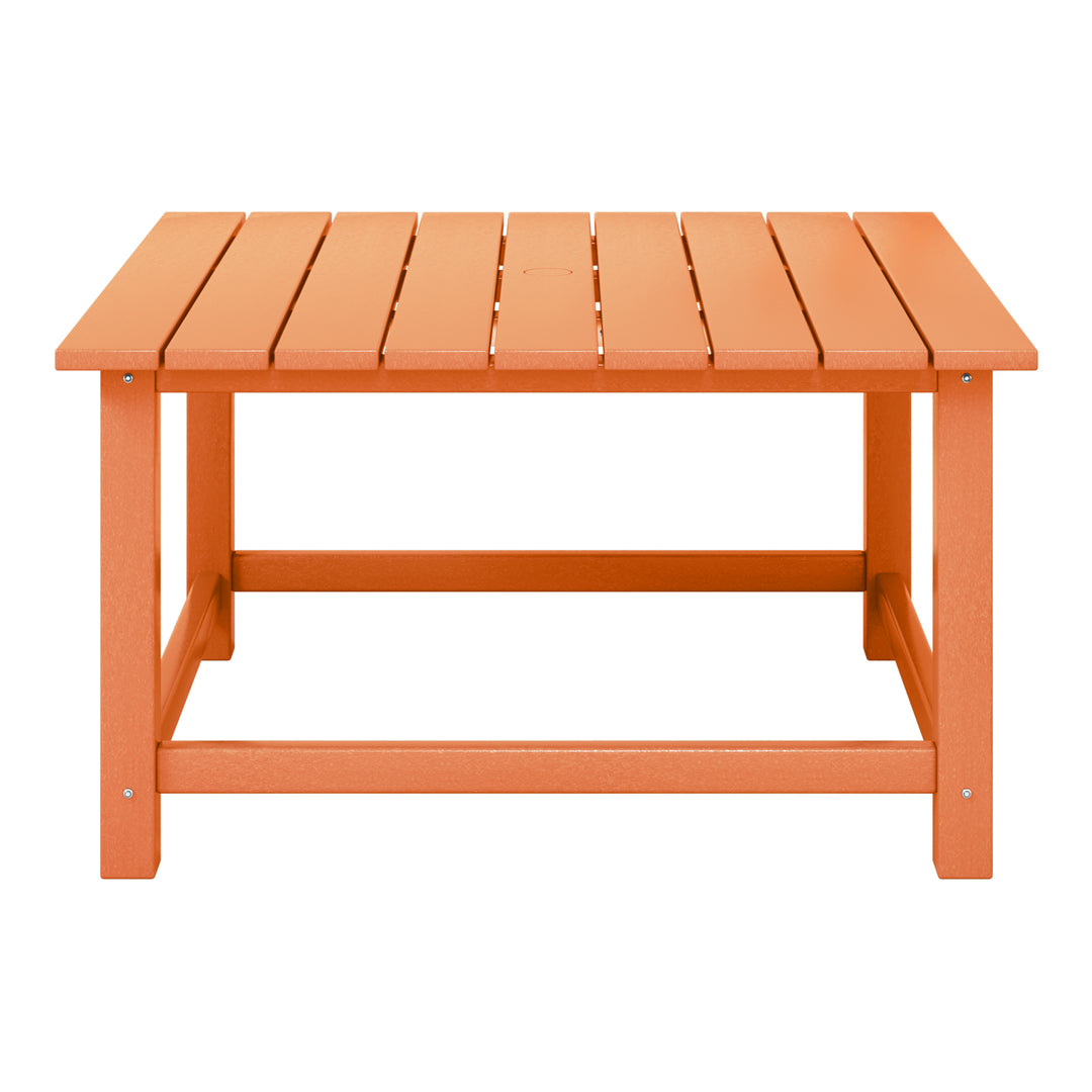 Malibu Low Outdoor HDPE Square Patio Coffee Table