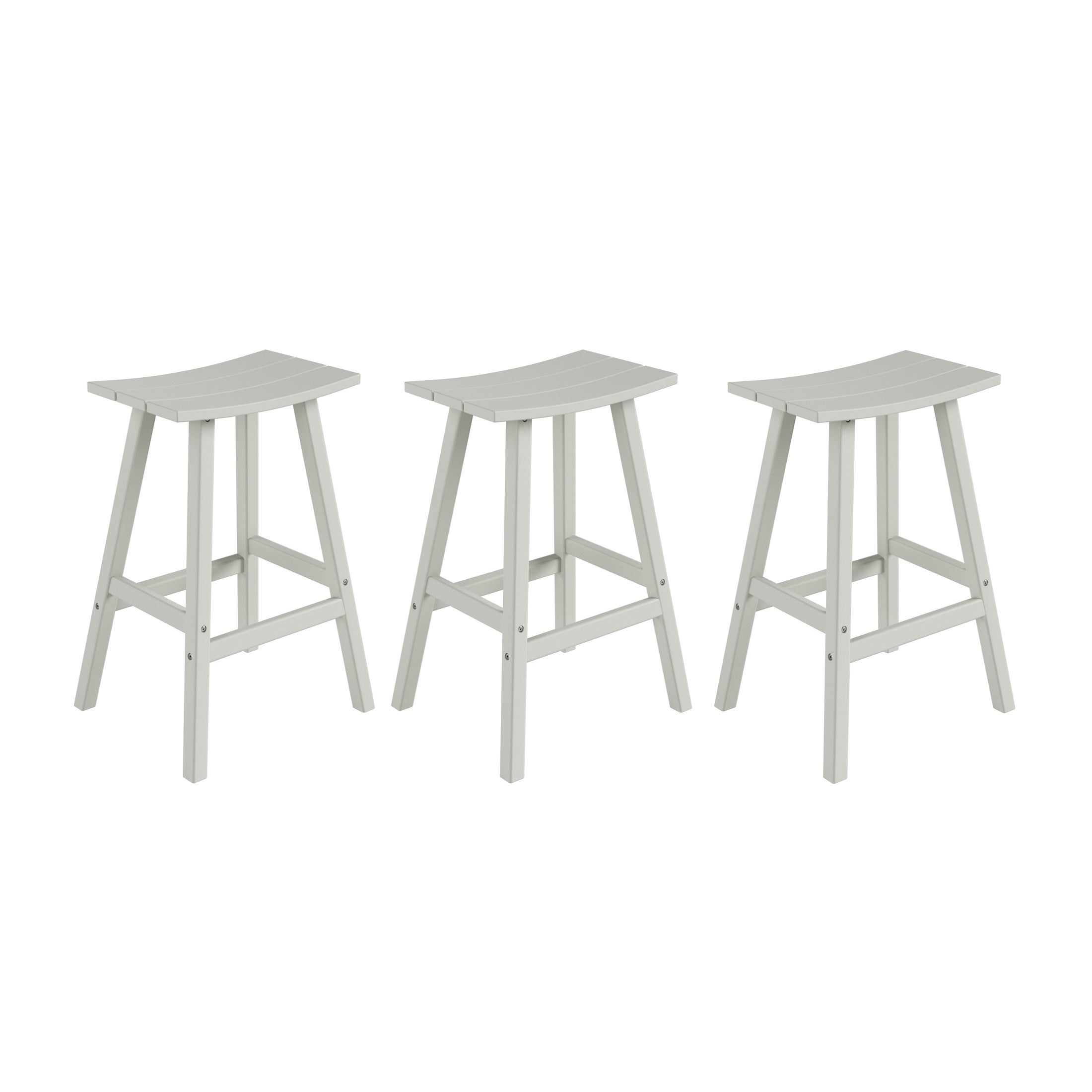 Malibu 29" HDPE Outdoor Patio Bar Height Bar Stools (Set of 3)