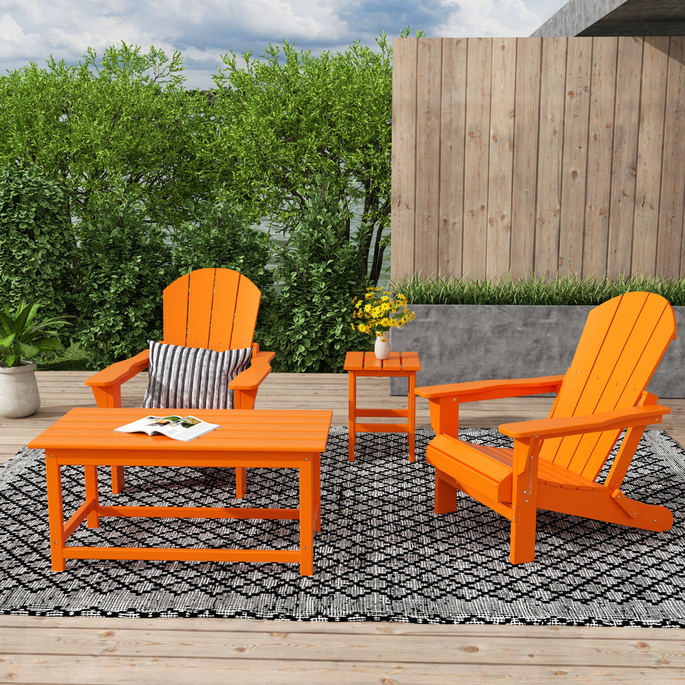 Malibu 4-Piece set Outdoor / Patio Poly Adirondack chairs with a Coffee and a side table ( 2 seater )