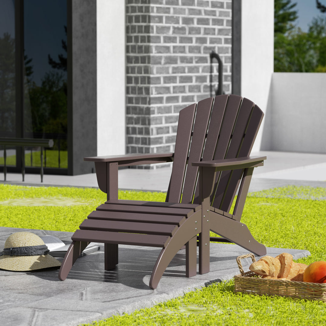 Dylan Outdoor Adirondack Chair With Ottoman 2-Piece Set